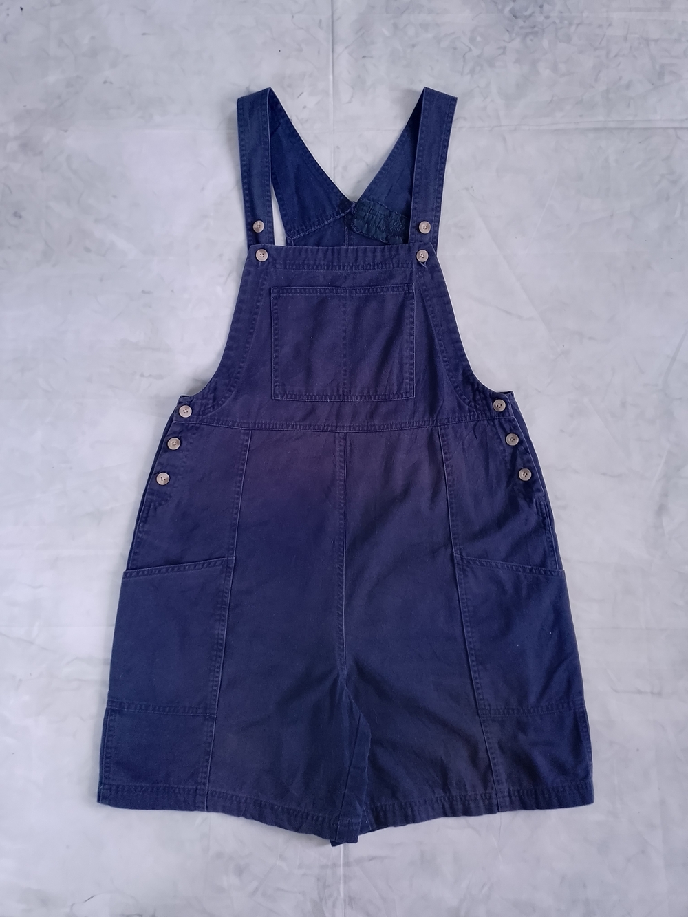 Vintage 90s Navy Blue Short Overalls